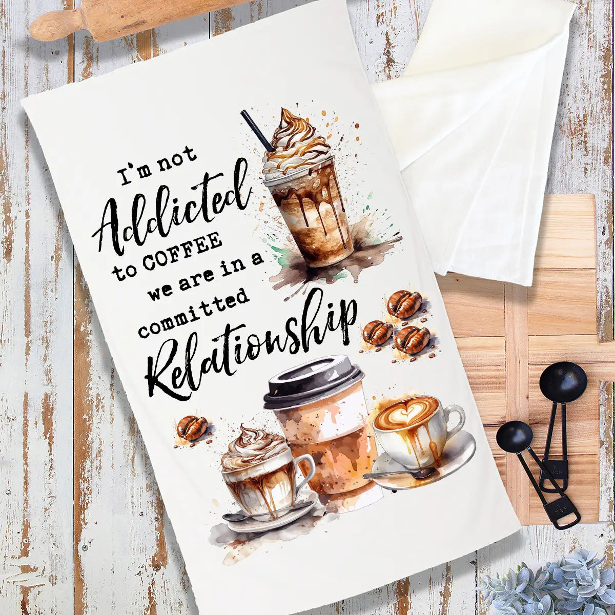 Terry Cloth Towels- Addicted to Coffee