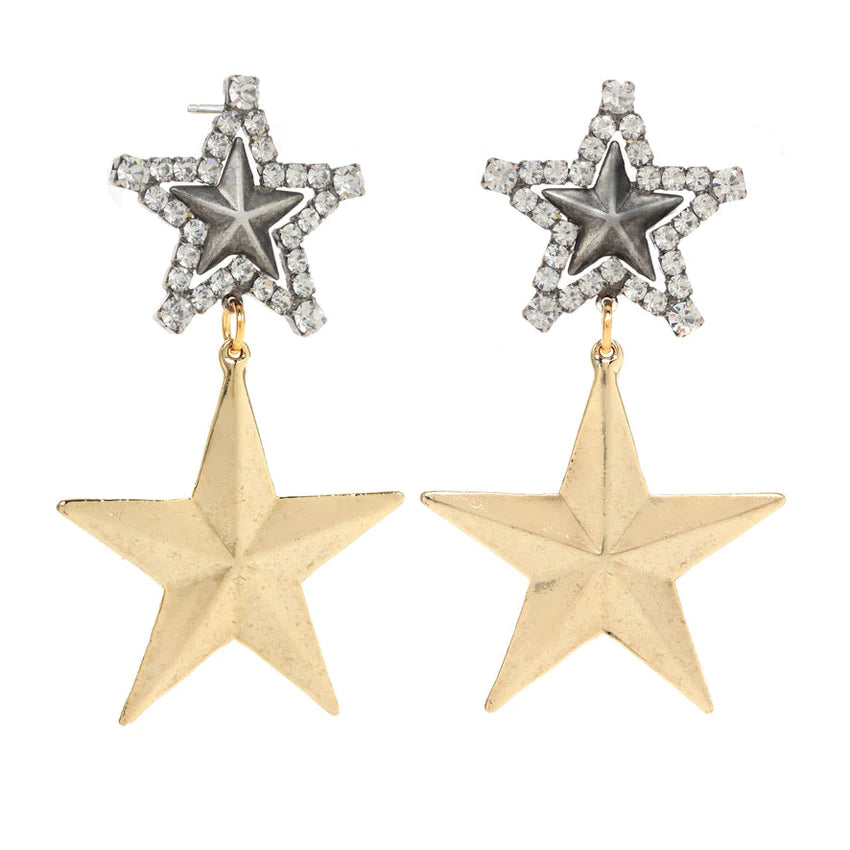 TOVA Star Statements Earrings - Mixed Metal