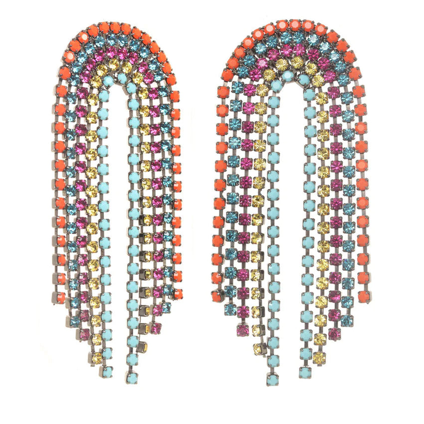 TOVA Waterfall Earrings in Gunmetal