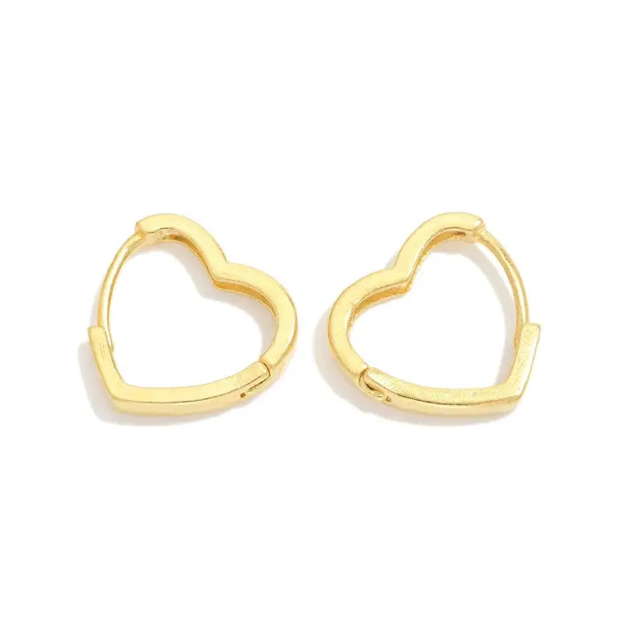 18 K Gold Filled Heart Hoop Earrings