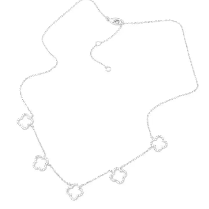 Dangling CZ Clover Necklace - Click to see Options