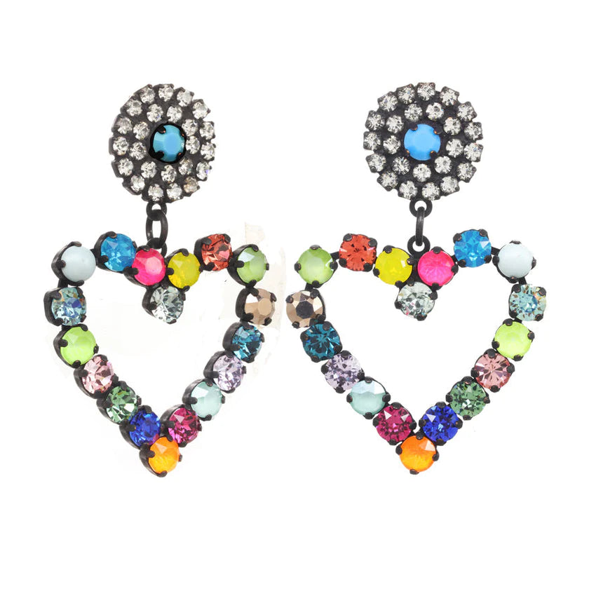 TOVA Max Pop Heart Earrings in Smutt