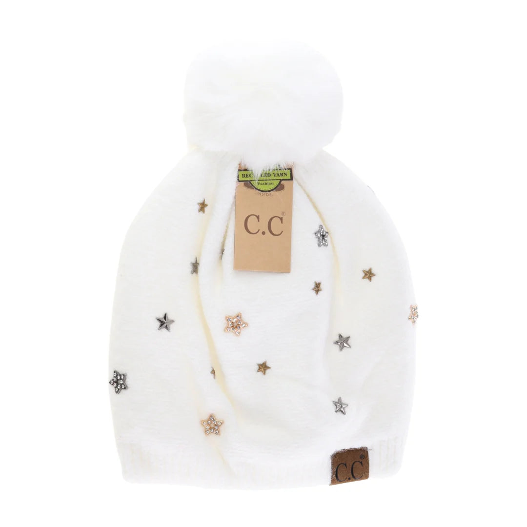 C.C Beanies with Poms - Click to see Options