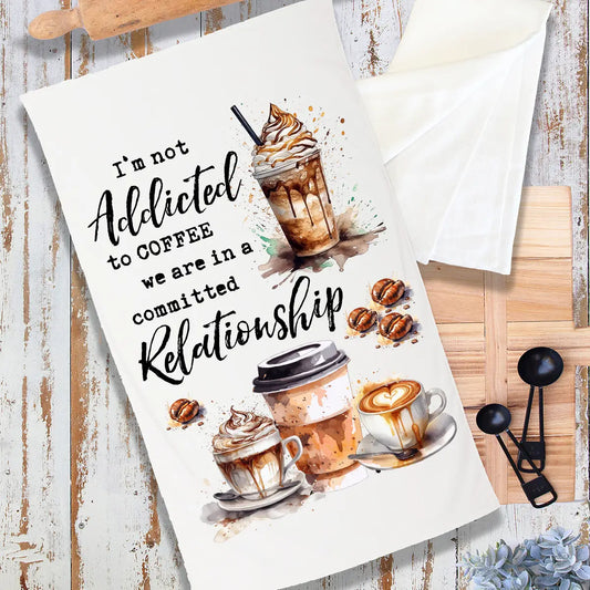 Terry Cloth Towels- Addicted to Coffee