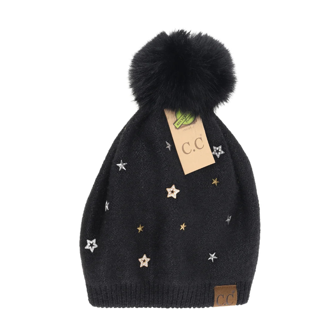 C.C Beanies with Poms - Click to see Options