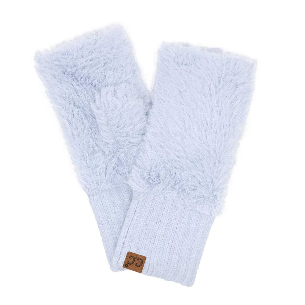 C.C Faux Fur Fingerless Gloves - click to see options