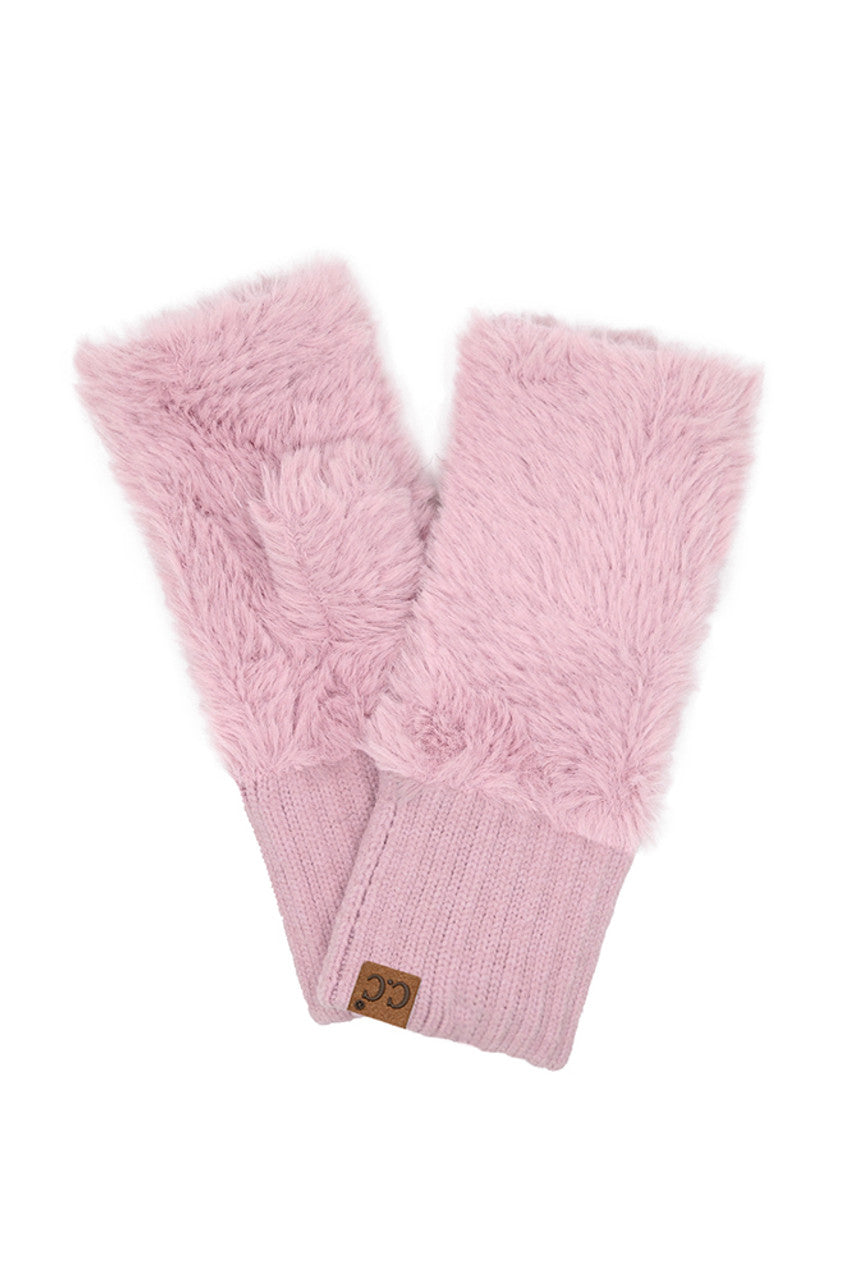 C.C Faux Fur Fingerless Gloves - click to see options