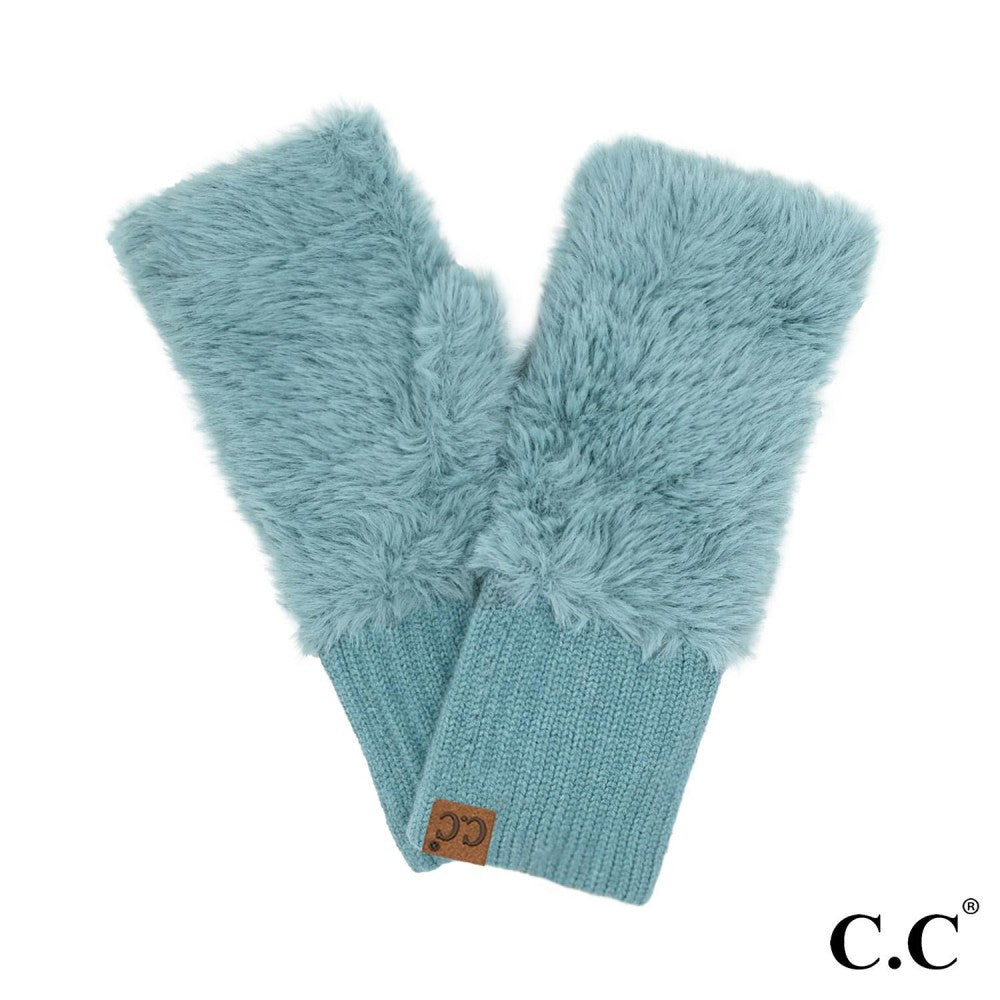 C.C Faux Fur Fingerless Gloves - click to see options