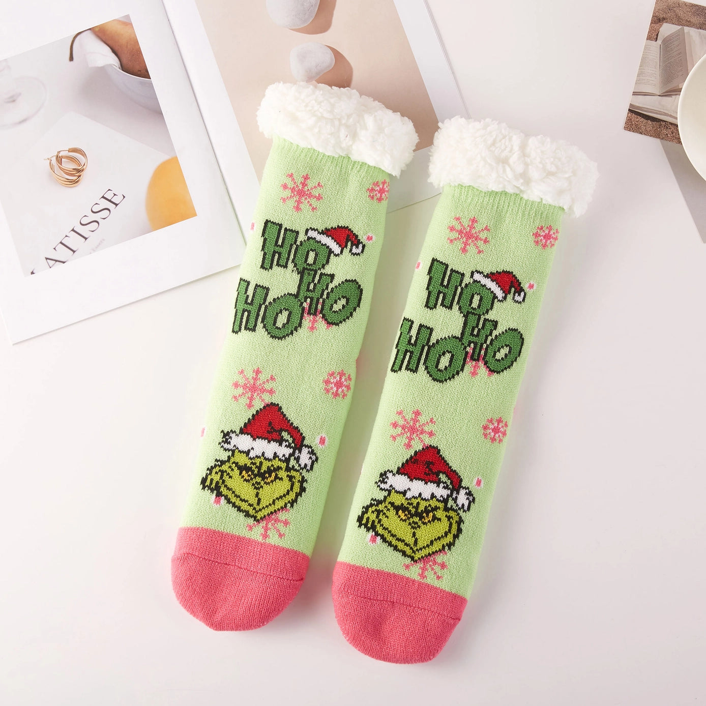 Fuzzy Christmas Slipper Socks - click to see options