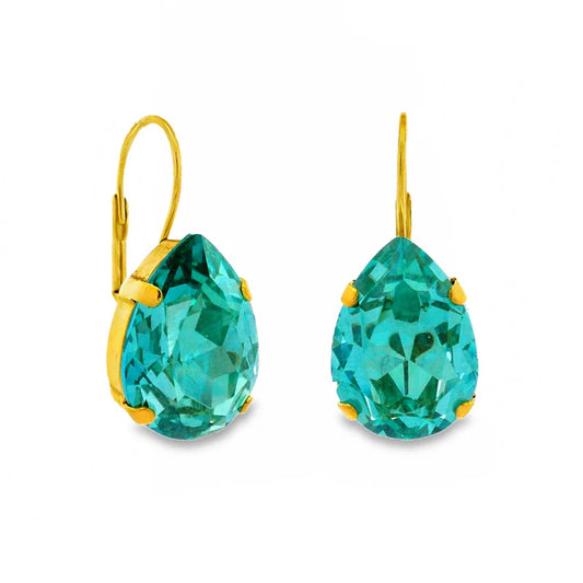 Lumi Hook Earrings in Gold Aqua Champagne