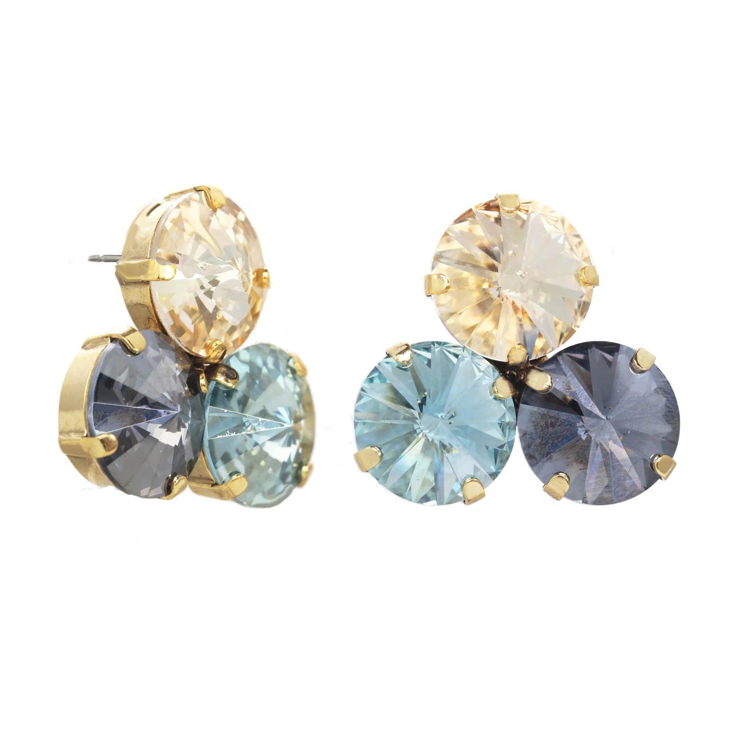 TOVA Reya Earrings in Aqua Champagne Mix