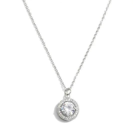 Classic Cubic Zirconia Solitaire Necklace - Click to see Options