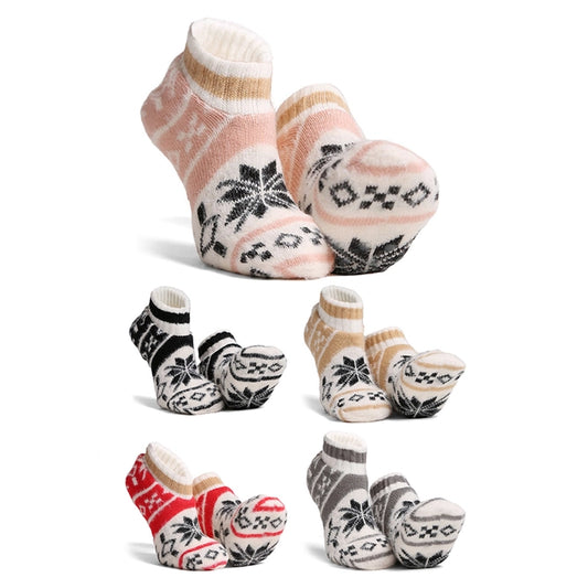 Luxury Soft Snowflake Printed Ankle Slipper Socks